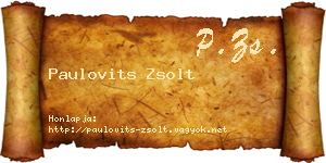Paulovits Zsolt névjegykártya